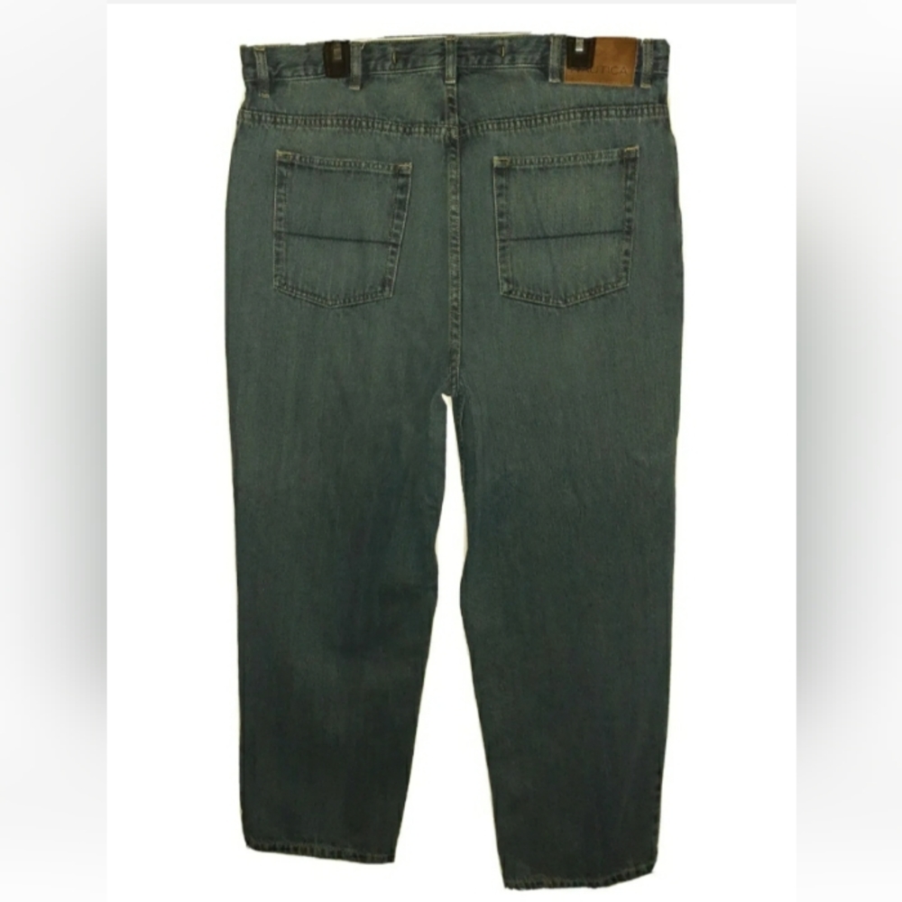 Men's 38X30 Nautica RELAXED FIT Denim Blue Jeans -EUC- Rugged/Sturdy 100% Cotton